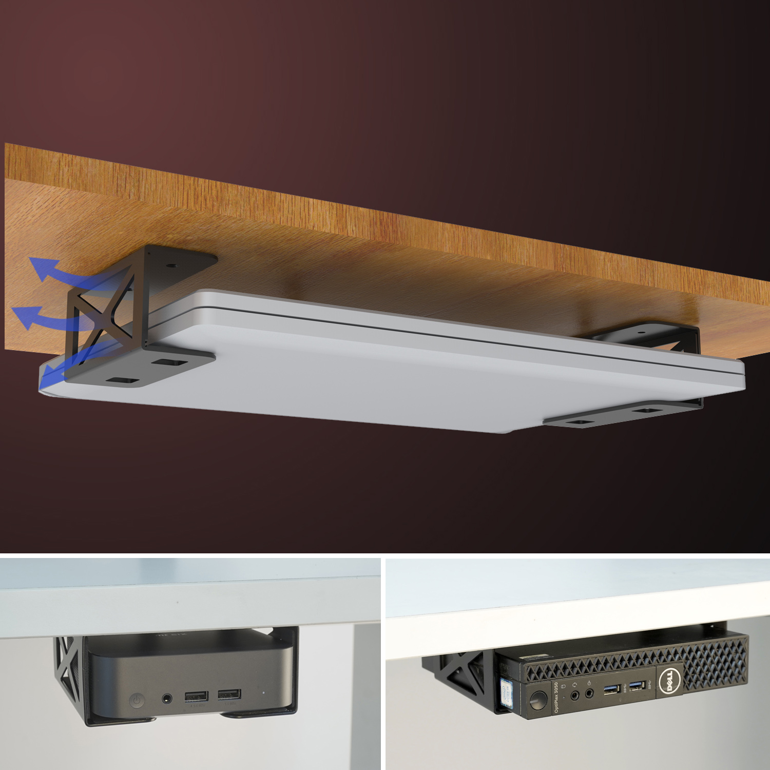 Gaming Console Stand - جهاز كمبيوتر محمول تحت المكتب وجهاز