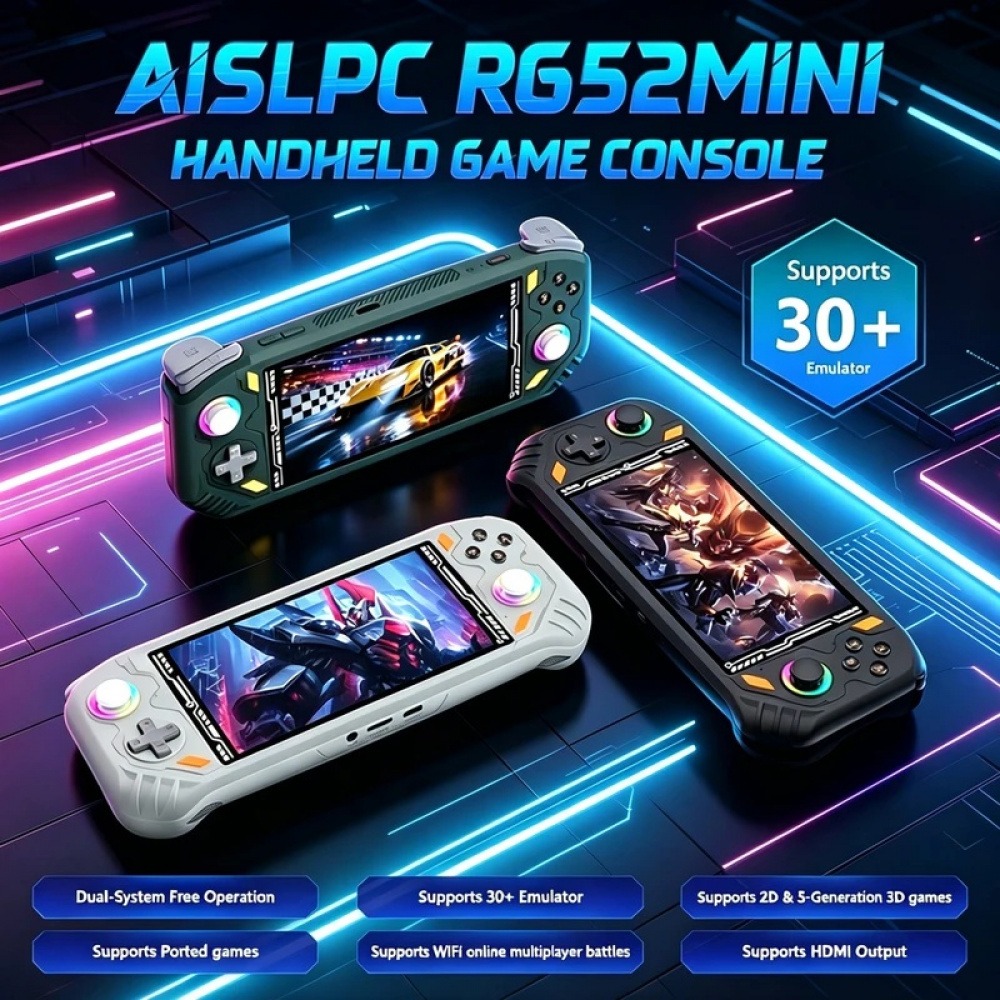 Q21 Gaming Console - جهاز ألعاب محمول صغير RG52 بتصميم