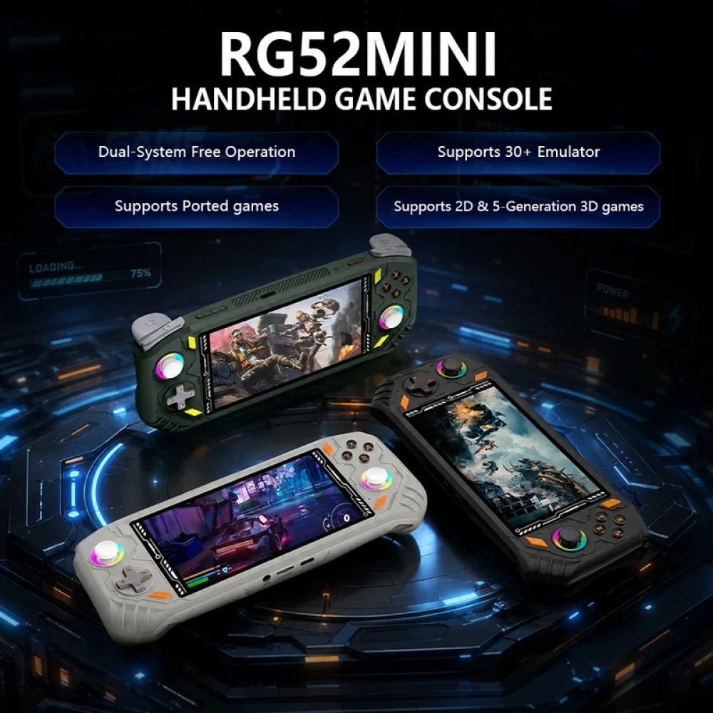 جهاز ألعاب محمول RG52 MINI بشا - مراجعة Q21 Gaming Console وسعره