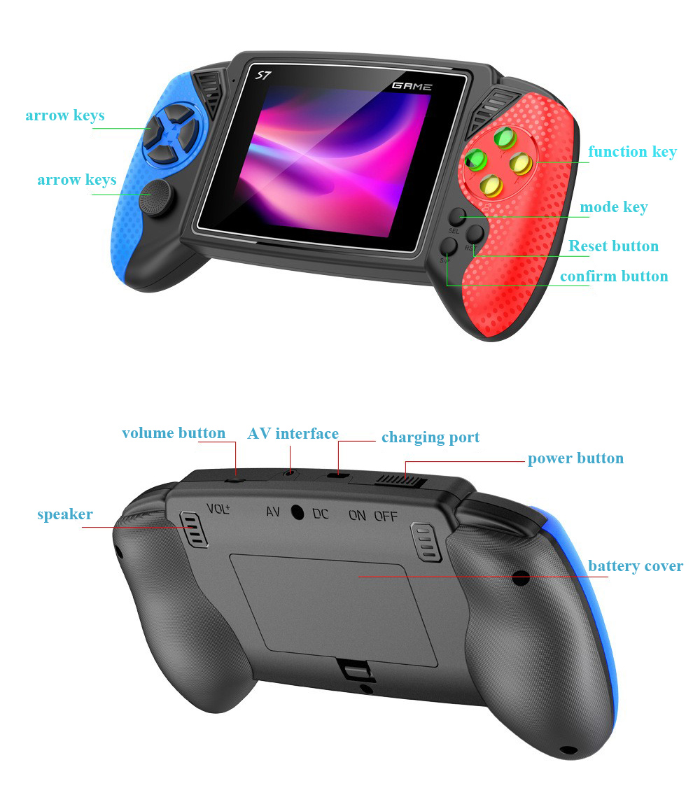 جهاز ألعاب محمول S7 ريترو بشاش - مراجعة Gaming Console Retro Handheld وسعره