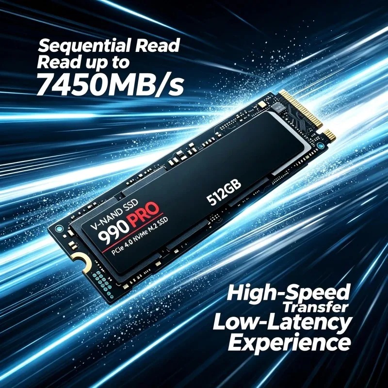 قرص SSD جديد 990 PRO بسعة 512  - مراجعة Gaming Console News وسعره