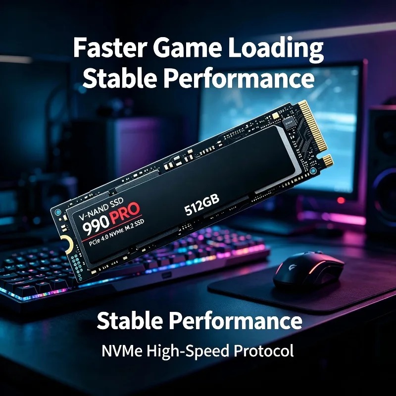قرص SSD جديد 990 PRO بسعة 512  - مراجعة Gaming Console News وسعره